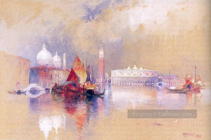 Vue de Venise Bateau Thomas Moran Peintures à l'huile